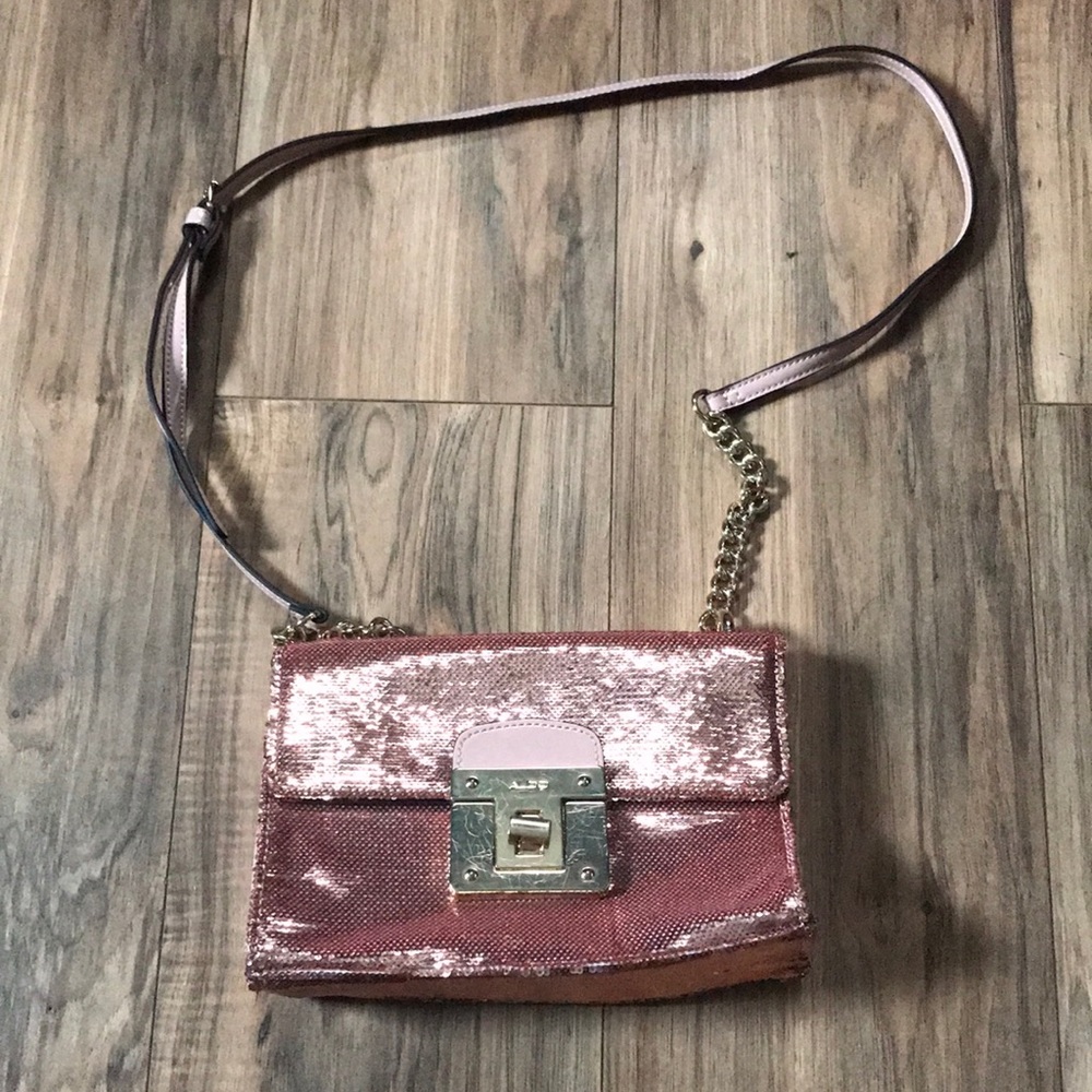 Aldo pink sequins crossbody shoulder purse